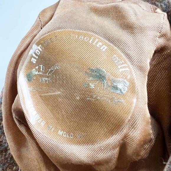 Vintage womens brown plaid wool walking hat Afonwen Woollen Mill - Picture 6 of 8